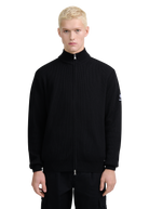 Zip-Through Funnel Neck Cardigan - Black