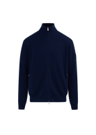 Zip-Through Funnel Neck Cardigan - Navy