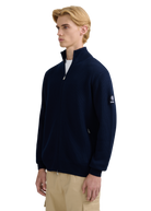 Zip-Through Funnel Neck Cardigan - Navy