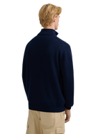Zip-Through Funnel Neck Cardigan - Navy