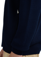 Zip-Through Funnel Neck Cardigan - Navy