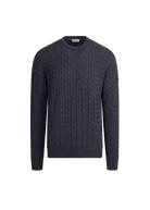 Sandbanks Merino Wool Cable Knit Jumper - Anthracite