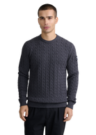 Sandbanks Merino Wool Cable Knit Jumper - Anthracite