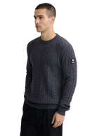 Sandbanks Merino Wool Cable Knit Jumper - Anthracite