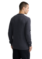 Sandbanks Merino Wool Cable Knit Jumper - Anthracite