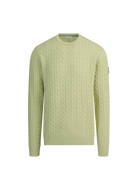 Sandbanks Merino Wool Cable Knit Jumper - Sage