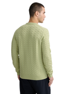 Sandbanks Merino Wool Cable Knit Jumper - Sage