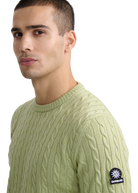 Sandbanks Merino Wool Cable Knit Jumper - Sage