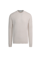 Sandbanks Merino Wool Cable Knit Jumper - Stone