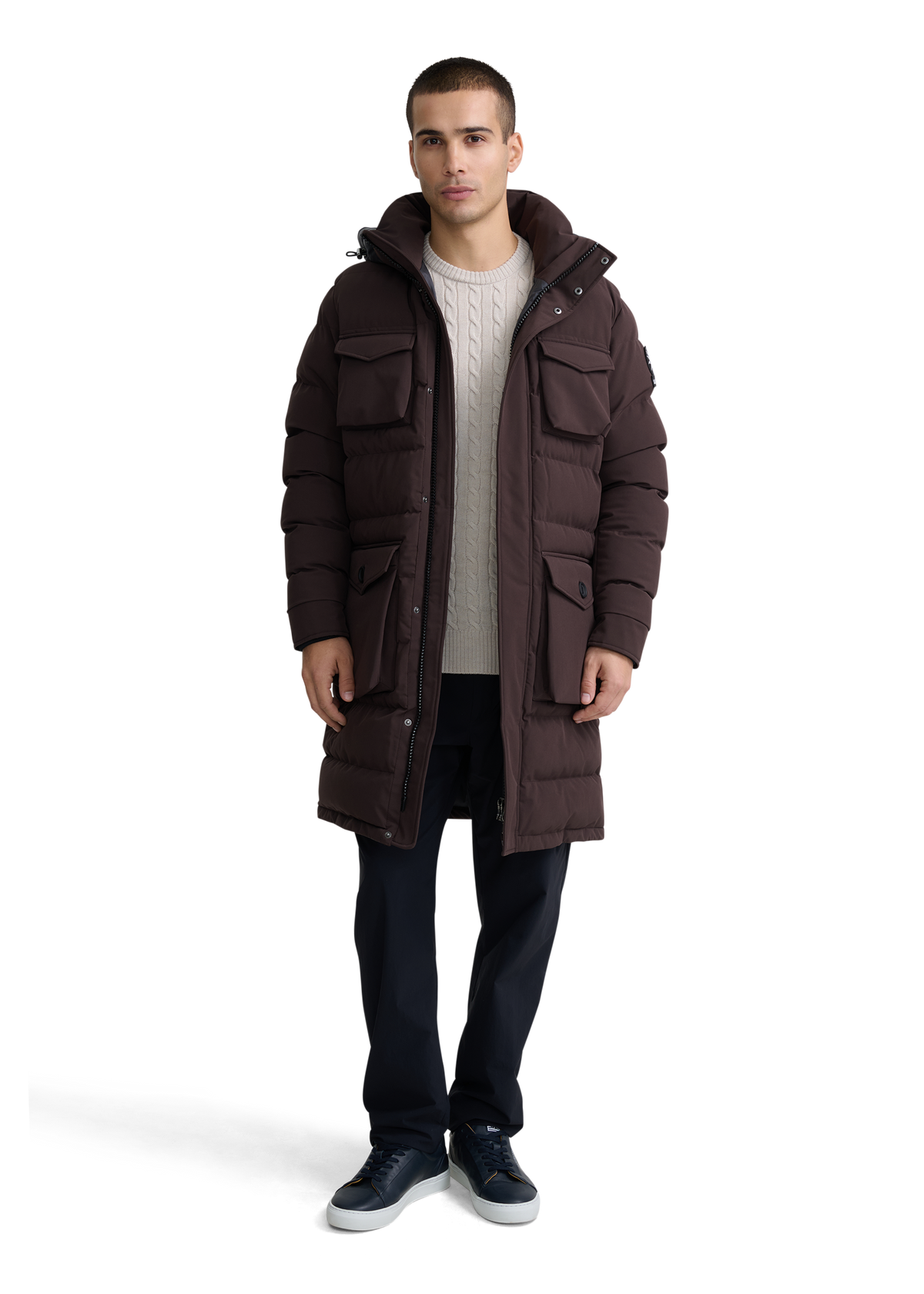 Sandbanks Merino Wool Cable Knit Jumper - Stone