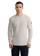 Sandbanks Merino Wool Cable Knit Jumper - Stone