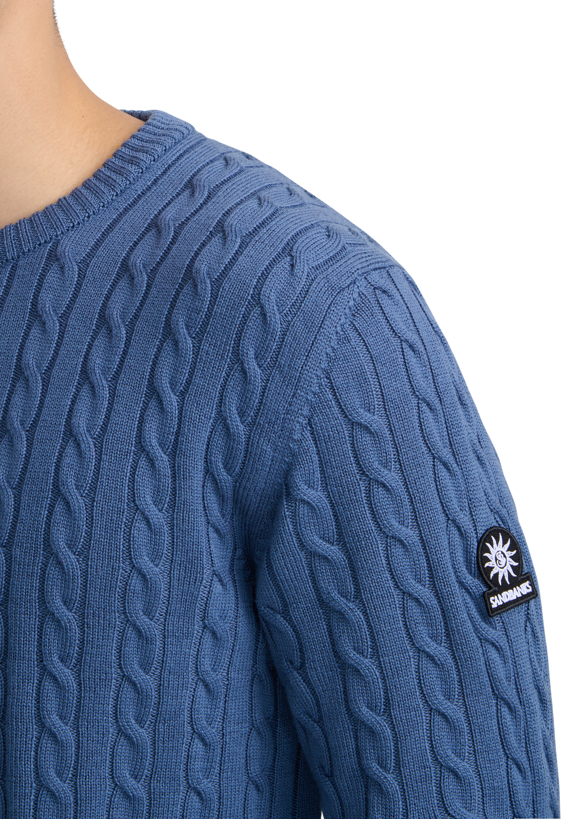Sandbanks Merino Wool Cable Knit Jumper - Teal