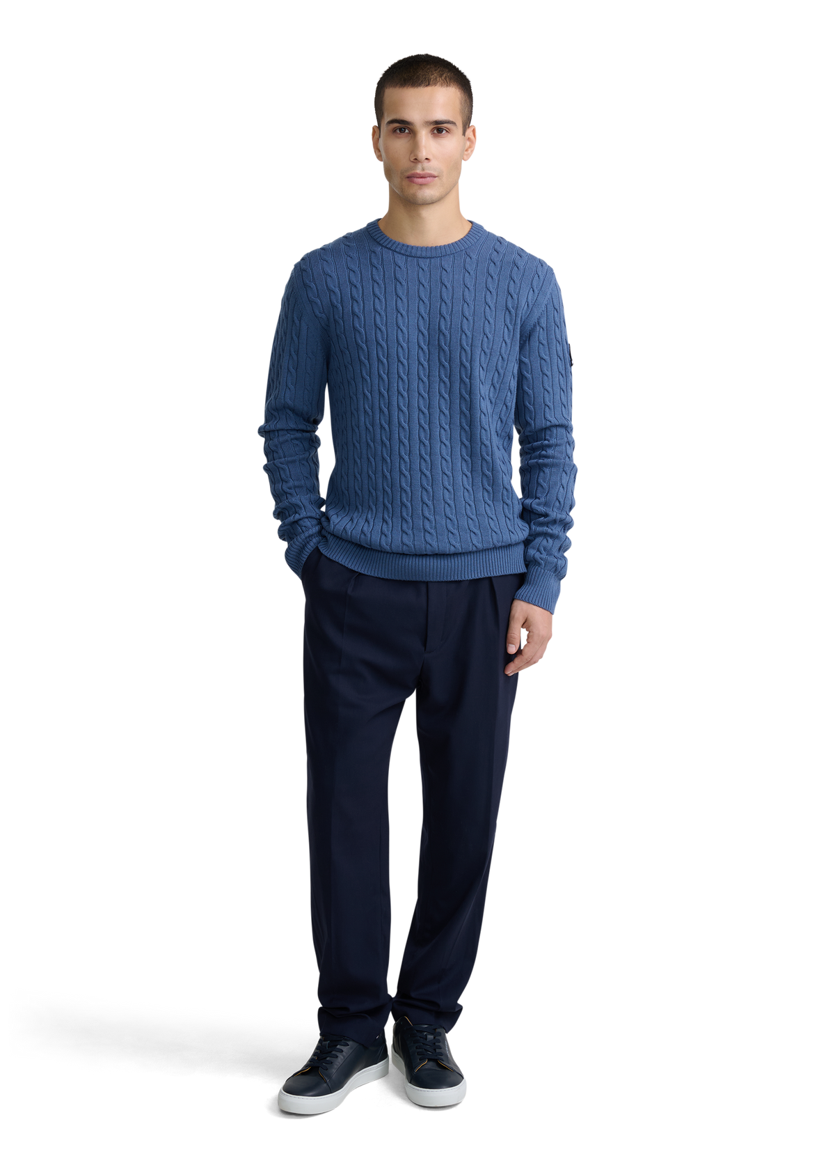 Sandbanks Merino Wool Cable Knit Jumper - Teal