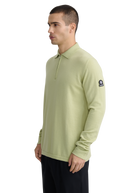Sandbanks Merino Wool Zip Polo Shirt - Sage