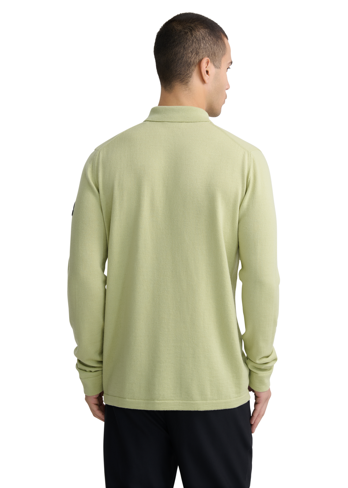 Sandbanks Merino Wool Zip Polo Shirt - Sage