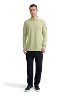 Sandbanks Merino Wool Zip Polo Shirt - Sage