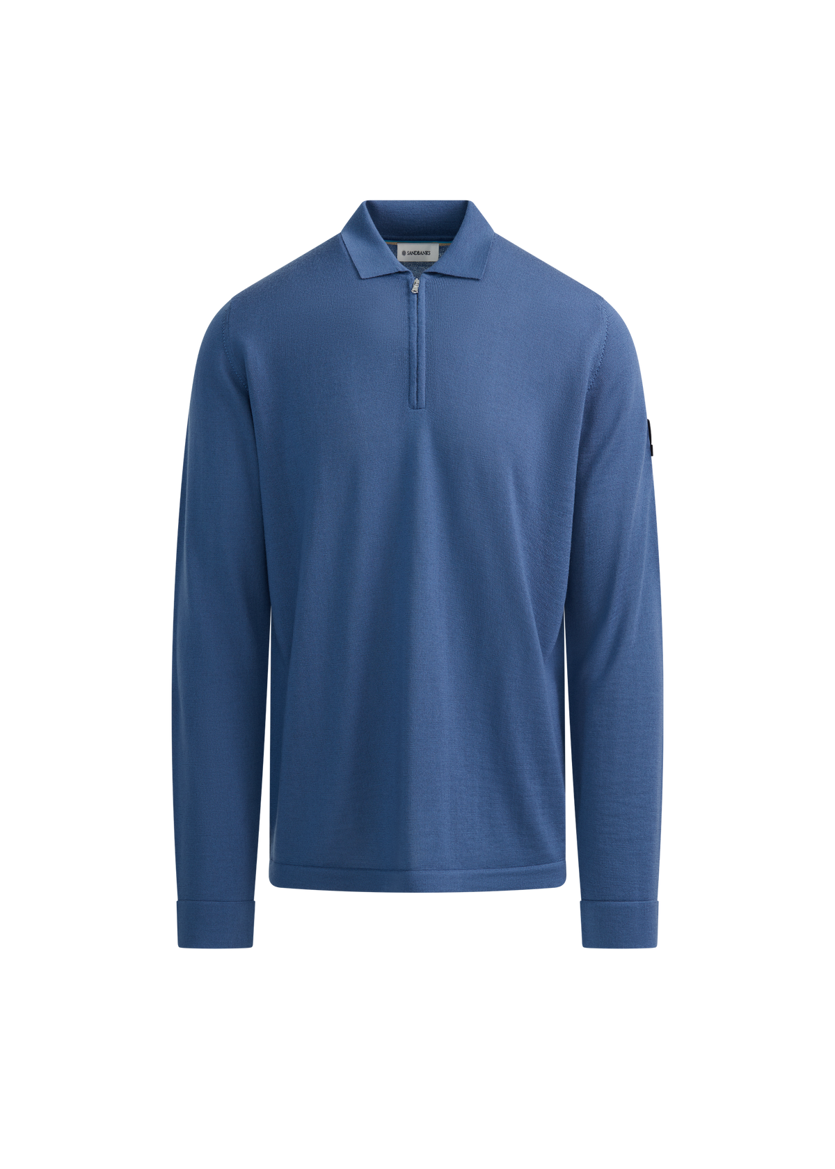 Sandbanks Merino Wool Zip Polo Shirt - Teal