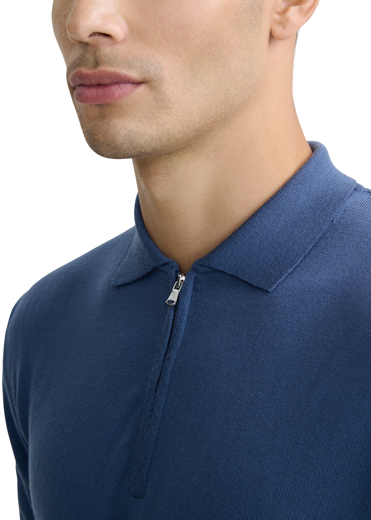 Sandbanks Merino Wool Zip Polo Shirt - Teal