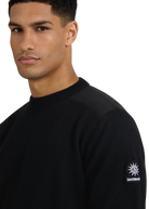 Technical Panelled Knit Jumper - Black