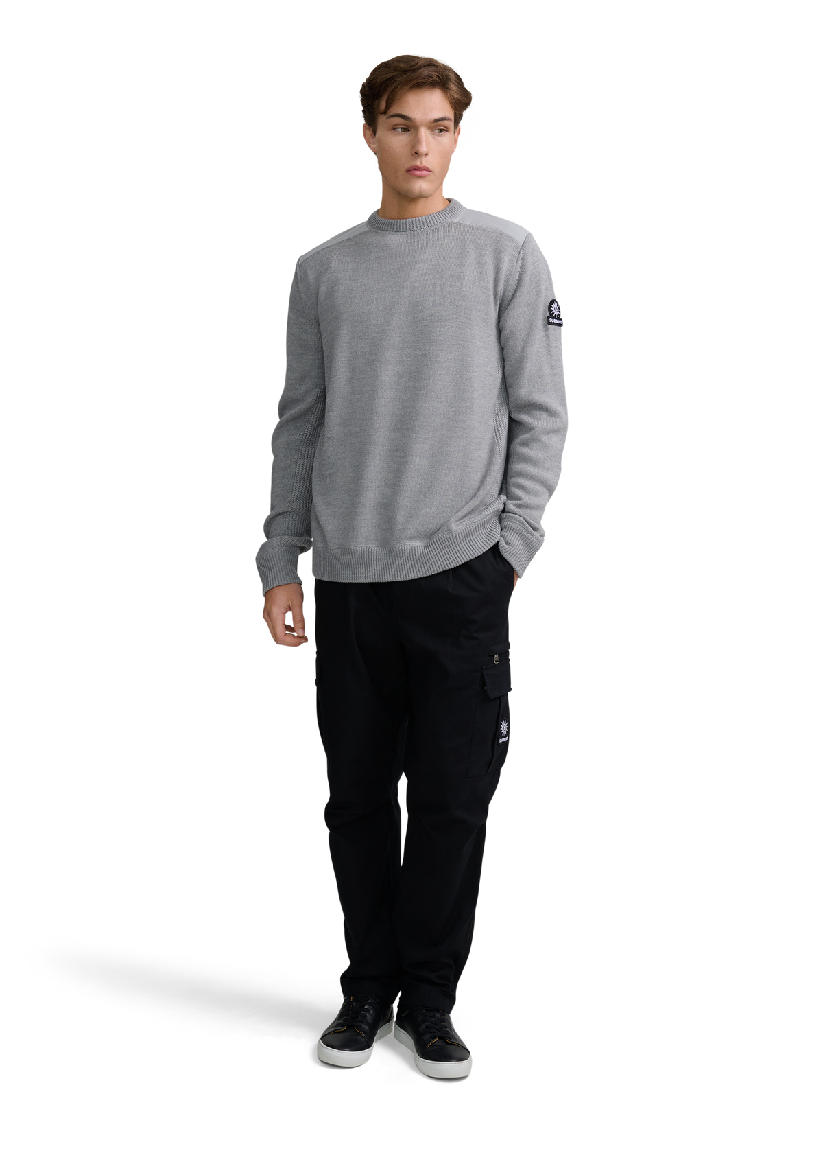 Sandbanks Tech Knitted Jumper - Light Grey