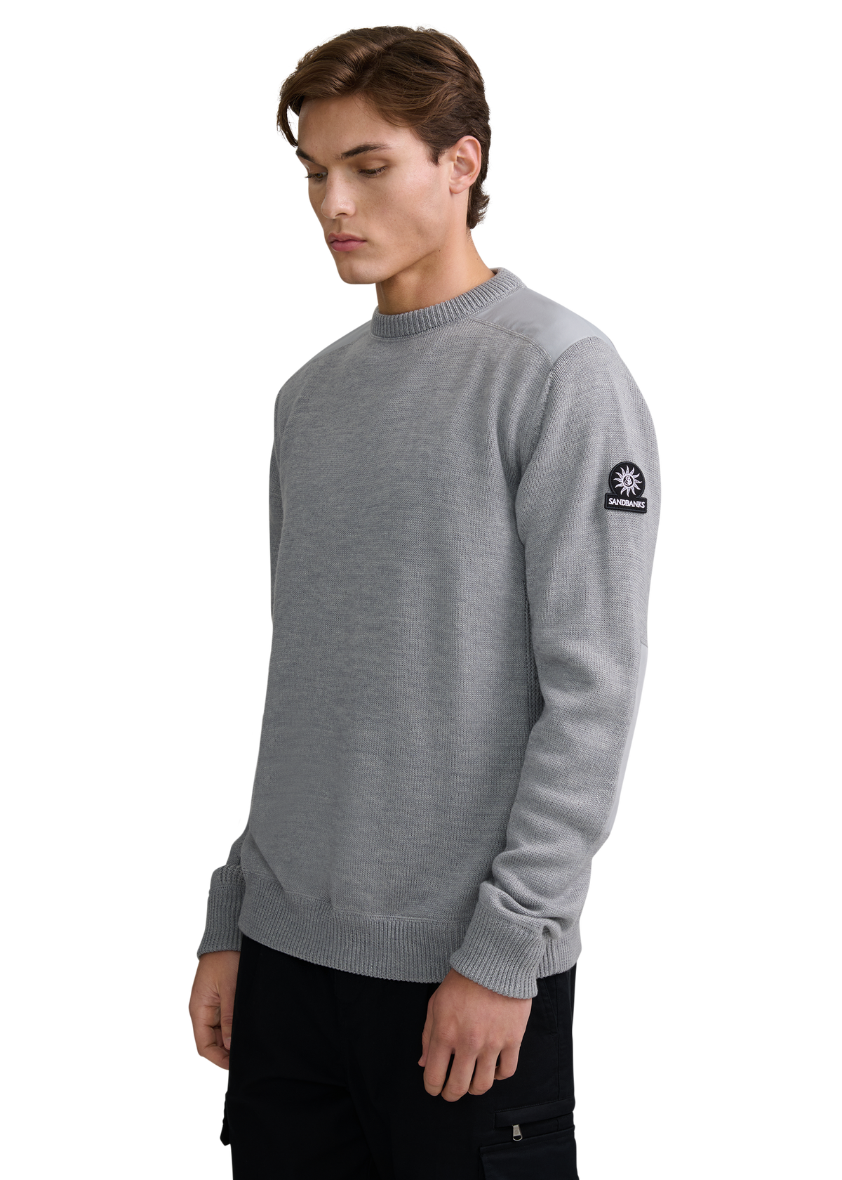 Sandbanks Tech Knitted Jumper - Light Grey