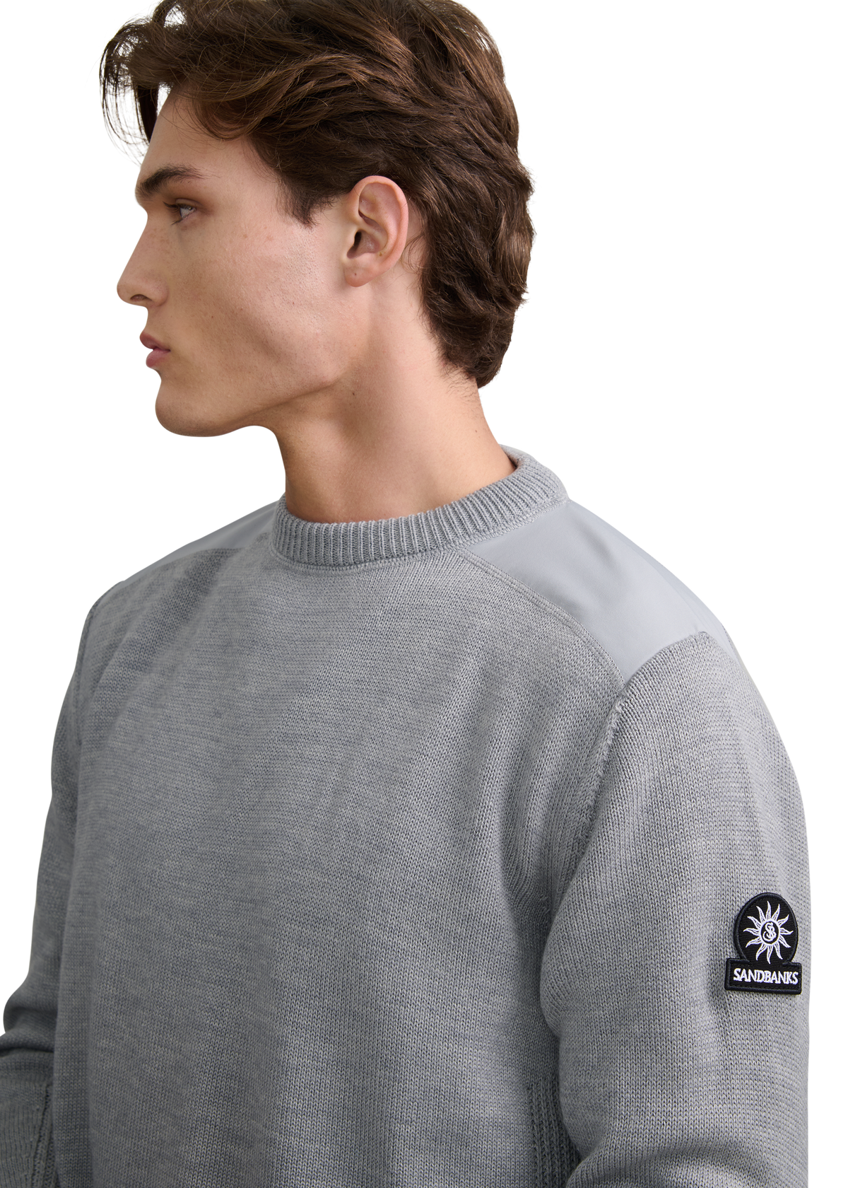 Sandbanks Tech Knitted Jumper - Light Grey
