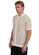 Sandbanks Knitted Full Button Polo Shirt - Oat