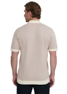 Sandbanks Knitted Full Button Polo Shirt - Oat