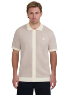 Sandbanks Knitted Full Button Polo Shirt - Oat