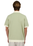 Sandbanks Knitted Full Button Polo Shirt - Sage