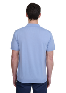 Sandbanks Merino Wool Zip Polo - Dusty Blue