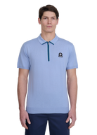 Sandbanks Merino Wool Zip Polo - Dusty Blue