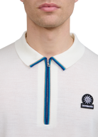 Sandbanks Merino Wool Zip Polo - Vanilla