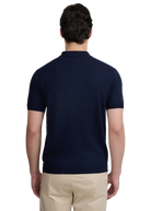 Sandbanks Merino Wool Zip Polo - Navy