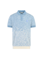Gradient Knitted Rib Polo Shirt - Dusty Blue