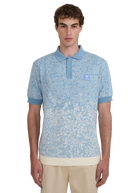 Gradient Knitted Rib Polo Shirt - Dusty Blue