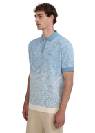 Gradient Knitted Rib Polo Shirt - Dusty Blue