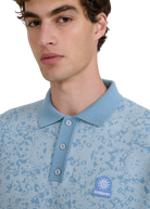 Gradient Knitted Rib Polo Shirt - Dusty Blue