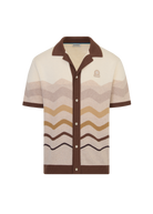 Gradient Wave Knitted Shirt - Stone