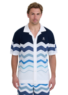 Gradient Wave Knitted Shirt - Blue