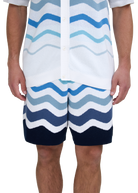 Gradient Wave Knitted Short - Blue