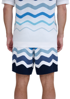 Gradient Wave Knitted Short - Blue
