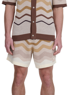 Gradient Wave Knitted Short - Stone
