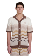Gradient Wave Knitted Shirt - Stone