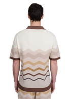 Gradient Wave Knitted Shirt - Stone