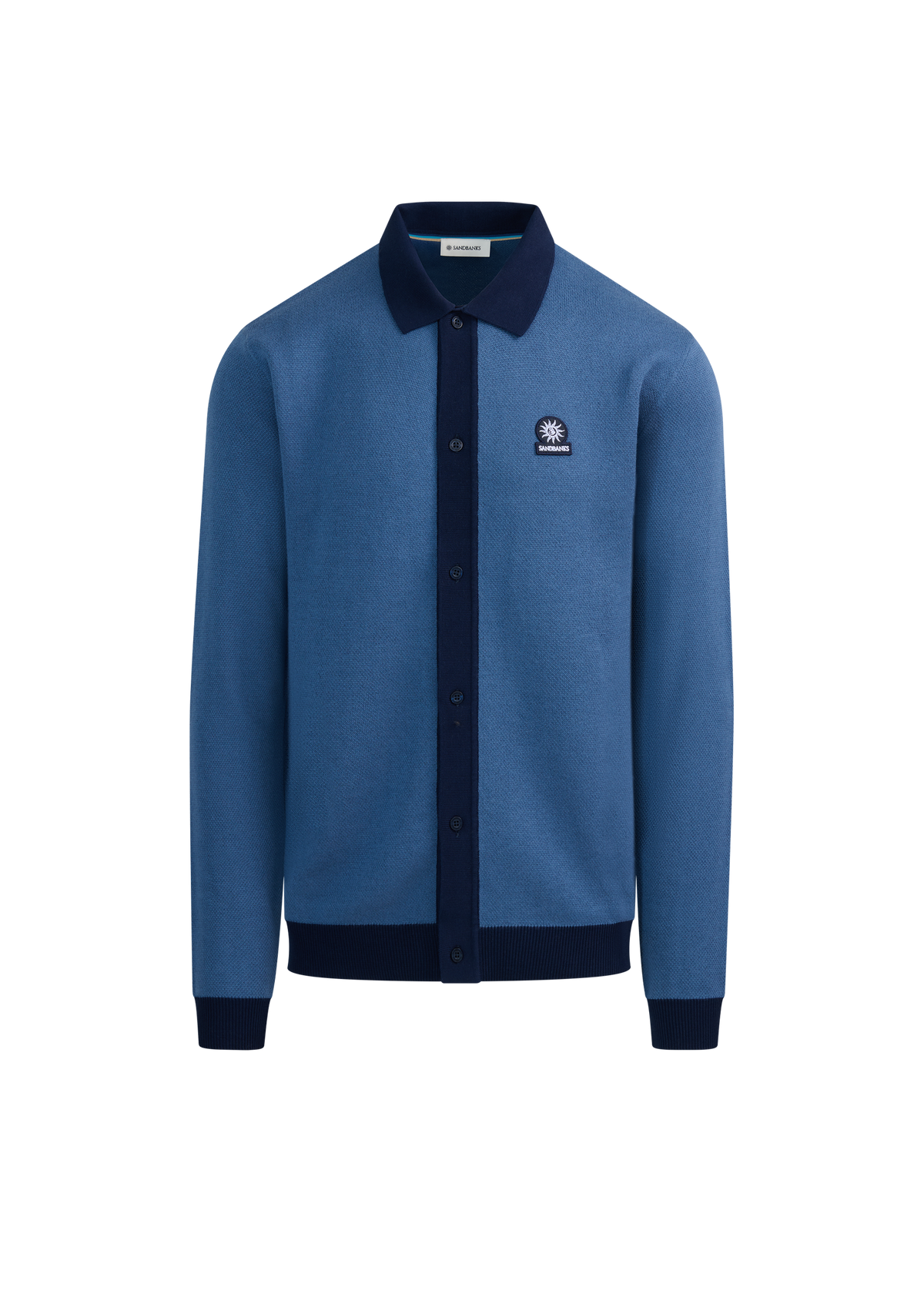 Sandbanks Knitted Long Sleeve Polo Shirt - Teal