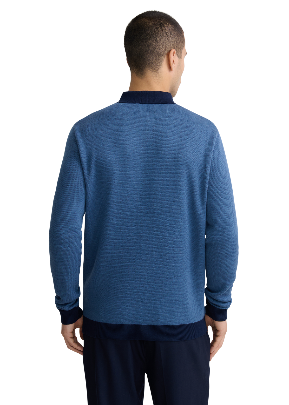 Sandbanks Knitted Long Sleeve Polo Shirt - Teal