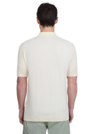Micro-Cable Knitted Polo Shirt - Ecru