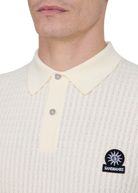 Micro-Cable Knitted Polo Shirt - Ecru