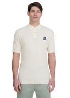 Micro-Cable Knitted Polo Shirt - Ecru